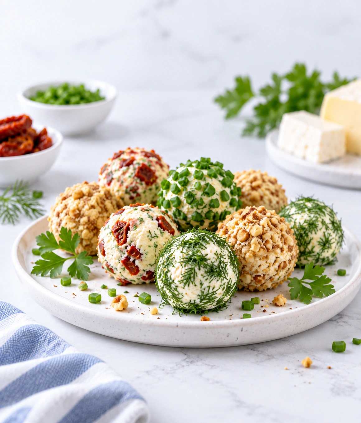 Savoury cottage cheese balls