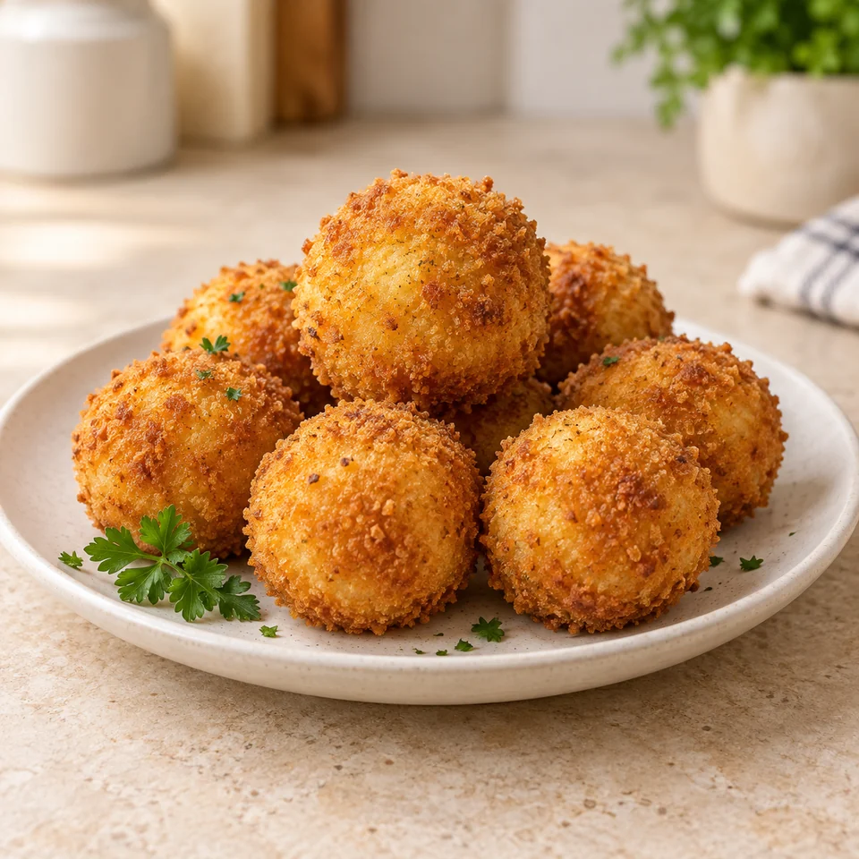 Illustration: round potato croquettes