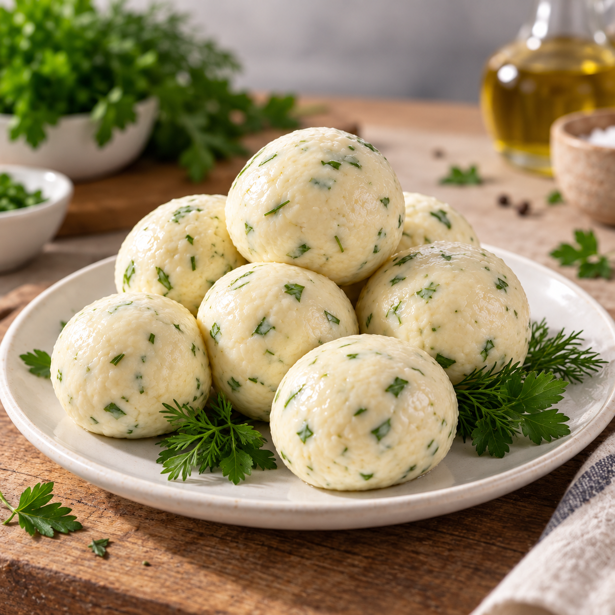 Cheese balls with herbs