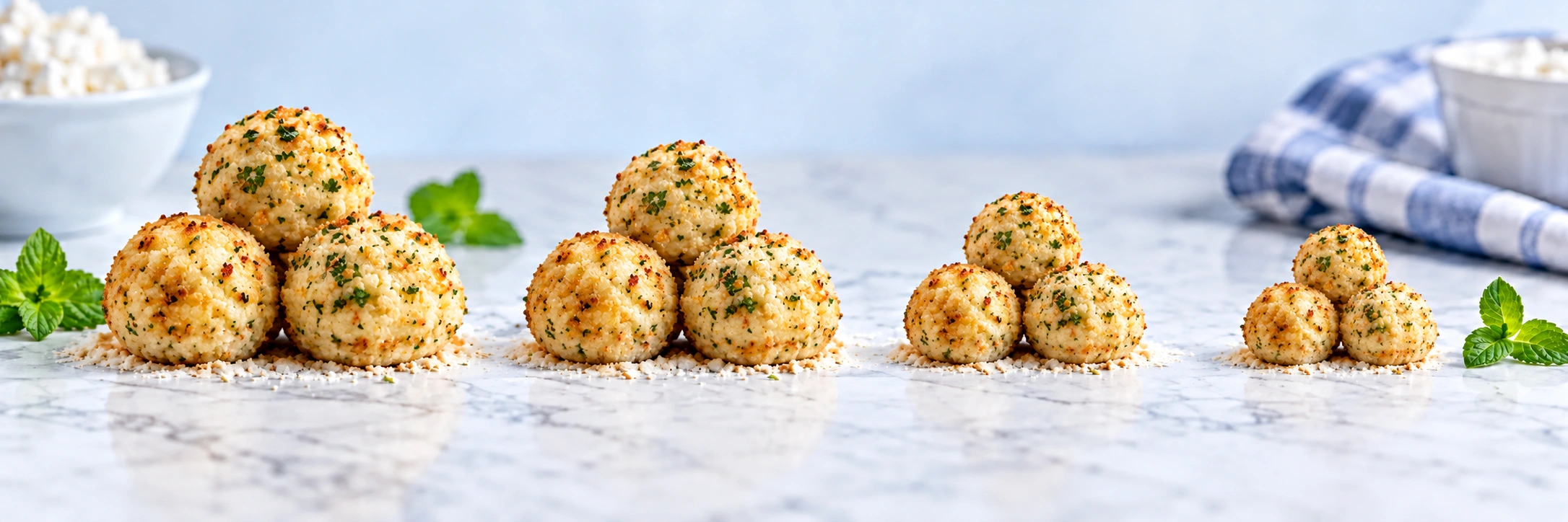 Mixed-ingredient balls in different sizes