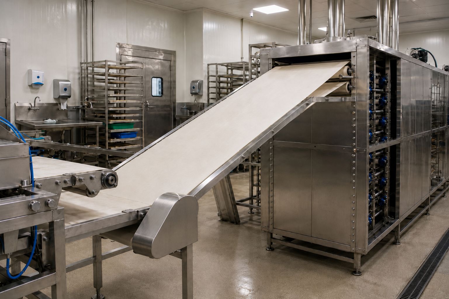 Hygienic pita production line